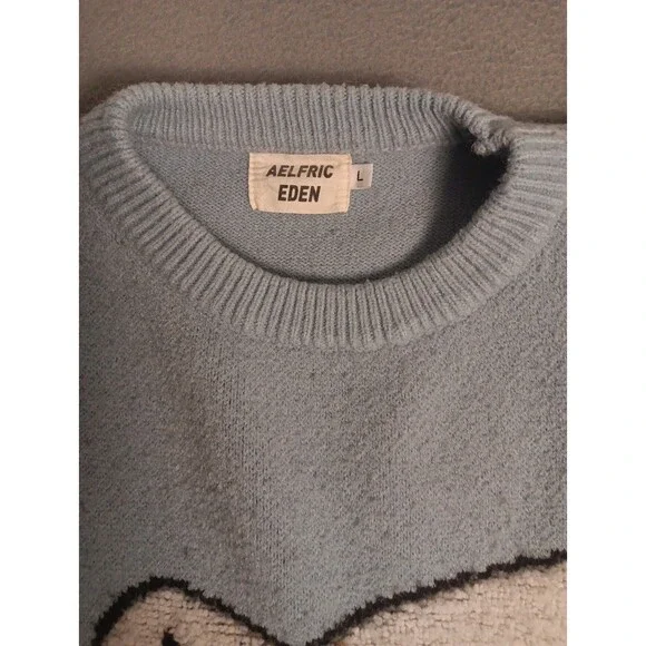 Aelfric Eden Men's Medium Blue Murder Goose Knit Pullover Sweater